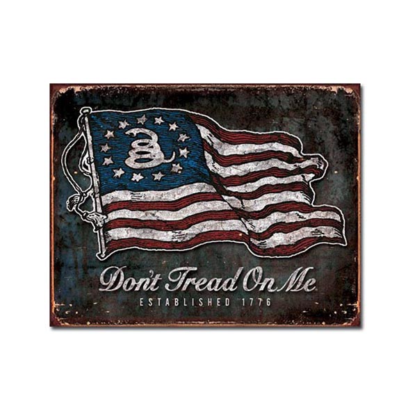 Vintage Replica Tin Metal Sign Dont tread American Flag Iron 2nd amendment 1873 